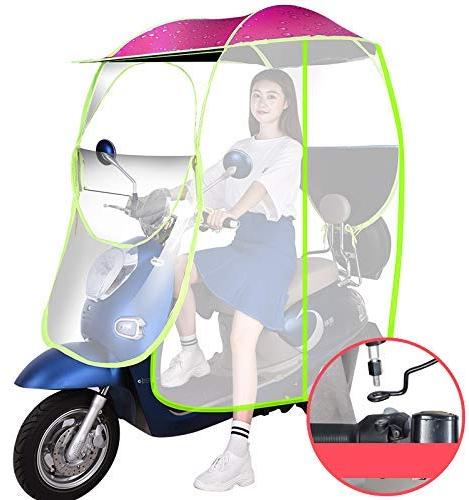 Motorrad-Regenschutz, zusammenklappbarer universeller elektrischer Fahrrad-Sonnenschutz-Regenschutz, wasserdichte Batterie-Auto-Überdachungs-Markise, Pink, A