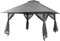 HOMASIS Pavillon 4 x 4 m, Faltbarer Gartenpavillon mit Doppeldach & Netzseitenwänden, höhenverstellbarer Pop Up Pavillon UV-Schutz 50+, Faltpavillon für Garten, Terrasse, Strand (Grau)