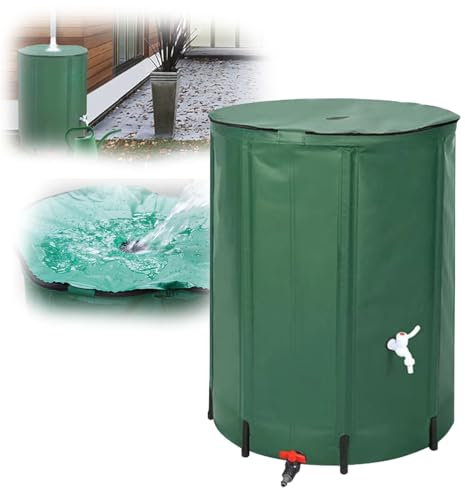 Kngiybo Faltbare Wasserblasentanks, Behälter, Regentonne, Regentank-set, Widerstandsfähiges Wasserfass Mit Filterzapfen-überlaufset, Regensammlerfass, Regentonne, Gartentonne Mit Großer Kap(Size:160L)