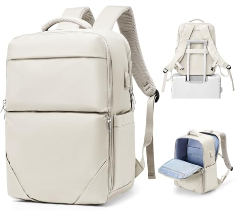 bergsalz Reiserucksack Damen Ryanair Handgepäck Klein Rucksack Handgepäck Flugzeug Rucksack Damen Herren Wasserdicht beige