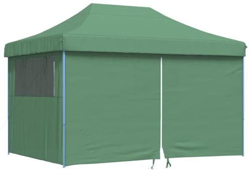 vidaXL Partyzelt, Gartenzelt Faltbar Pop-Up, Faltpavillon mit 4 Seitenteilen, Pavillon für Hochzeit Festival Party, Faltzelt Gartenpavillon, Grün
