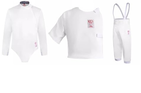 KXJPIZIYB 3-teilige Fechtbekleidung für Die Rechte Hand, Weste/Hose/Jacke, Schutzanzug, Fechtausrüstung, für Tägliches Training und Wettkampf, 450N(52#)