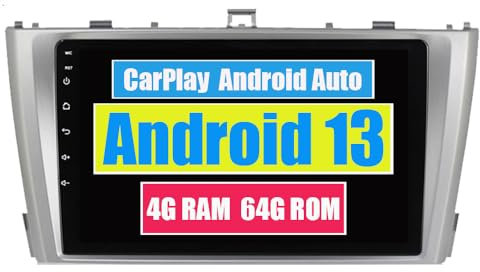RoverOne Autoradio CarPlay Haupteinheit für Toyota Avensis T27 3 III 2009–2015 Android Auto Touchscreen Sat Navi Bluetooth WiFi Radio Player (silberner Rahmen)
