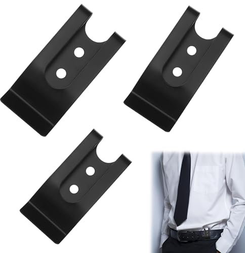SULIUDAJI 3 Gürtelclip-Schnalle Aus Metall, Eisen Feder Schnalle Haken Gürtel Clip Metall Mini Doppel Löcher Gürtel Clip Mit Nieten Für Beutel Gürtel Tasche Leder Handwerk DIY