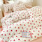 Nayoroom Bettwäsche 135x200 Weiß Rot Rosen Landhausstil Style Bettbezug 2teilig Set Vintage Blumen Aesthetic Gewaschene Mikrofaser Renforce Bettwäsche-Sets mit Reißverschluss und 1 Kissenbezug 80x80