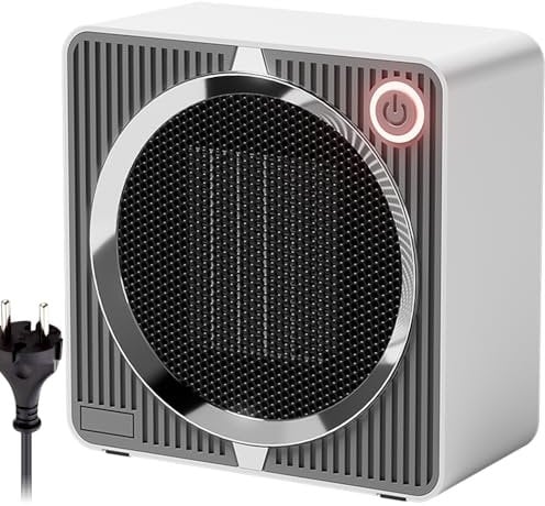 500W Termoventilatore Ceramico, Mini Termoventilatore Portatile,Termoventilatore per Uso all’interno,Protezione da surriscaldamento e contro il ribaltamento,Tecnologia Ceramica Silenzioso