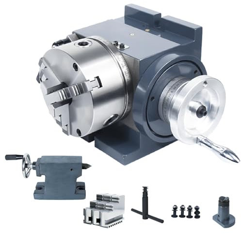 Vertikale und horizontale Indexierung Platte Drehtisch for Fräsmaschine Indexierung Kopf, 160mm 3-Backenfutter, Indexierung Kopf Set mit Reitstock, CNC Indexierung Köpfe