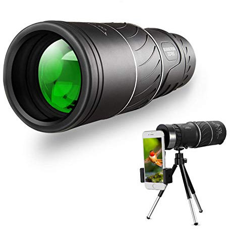 Monocular Telescope, 16x52 Monocular Telescope - High Definition Bak4 HD Monocular 【Day & Low 】 IPX7 Waterproof Monocular with Smartphone Holder & Tripod for Bird Watching Camping Sightseeing