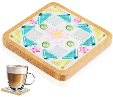 Cabilock Mosaik-bastelset Aus Holz Quadratisch Und Mosaikfliesen Für Die Heimdekoration