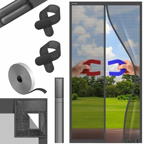 KESSER® Moustiquaire magnétique pour porte de balcon, terrasse et cave, montage facile, avec adhésif facile