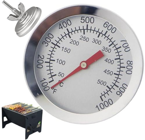 Gauge de température des grilles, thermomètre BBQ pour grill, jauge de température en acier inoxydable, thermomètre BBQ pratique résistant à la rouille à l'épreuve la rouille pour le tabagisme, la