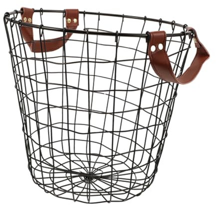 UPKOCH Cesto in Metallo Per Da Ardere Grande Cesto in Filo Rotondo Con Manico Contenitore Per Riporre La Biancheria Utensili Organizer Da Fattoria