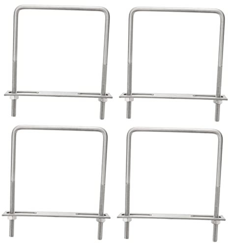 KICHOUSE Set Di Bulloni A U Robusti in Acciaio Inossidabile 4 Bulloni Ad Angolo Retto M10x150x200mm Per Ferramenta Per Condotte E Navi