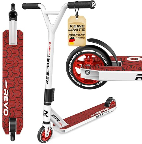RE:SPORT Trottinette Freestyle REVO avec Support | Stunt Scooter Professionnelle pour Enfants et Adultes | Trottinette Cascade Roues en polyuréthane et Barre en Y, roulement à Billes ABEC 9