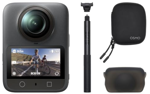 DJI Osmo 360 Combo da viaggio, Fotocamera da viaggio | Imaging 360° da 1, video 360° 8K nativo, manico invisibile 1,2 m, action cam, video Boost 4K/120fps & 170°