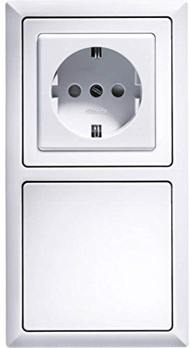 Eltako 2-Fach-Rahmen für Taster, 1 Stück, 55 x 55 mm, reinweiß glänzend, R2-WG