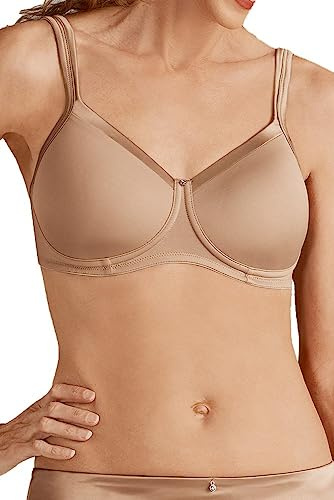 Amoena Damen Lara Satin Pocketed Seamless Wire Free Tshirt Bra BH