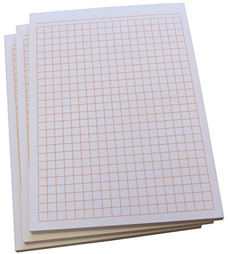 Druckerei Scharlau 8x Notiz-Block kariert 5mm Kästchen - Notizen - 50 Blatt, DIN A6, Qualitäts-Offset-Papier 80g/m² -Orange (22387)