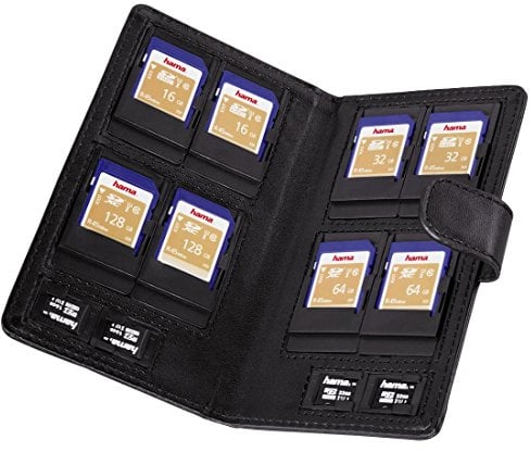 Hama Memory Card Case Vegas für SD/microSD, Schwarz, Größe M