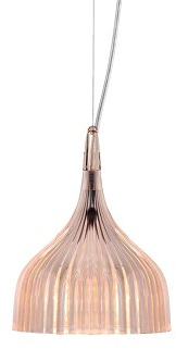Kartell E' Lampada a Sospensione E14, Rosa, 13.5ⵁx14.5 cm