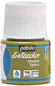 Pébéo Setacolor-Pintura para Tejidos y Telas opacos-Alta Cobertura-Efecto Mate-Frasco, Oliva, 45 ml (Paquete de 1), 45