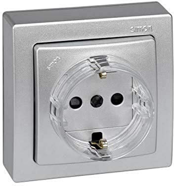 Simon 73432-53 toma de corriente Tipo F Aluminio