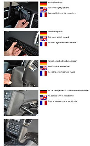 KUDA Handyhalterung passend für Dodge Durango ab 2011 - Telefonkonsole für Smartphones, Handy, Navi und mehr – Kunstlederkonsole, schwarz, 058125