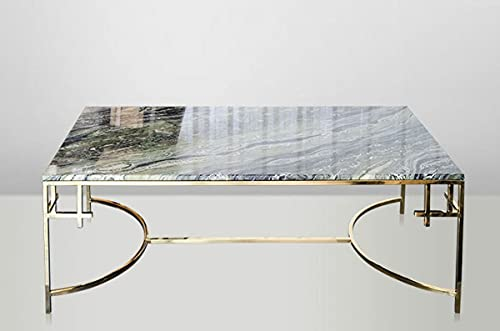 Casa Padrino Art Deco Couchtisch Gold Metall/Marmor 130 x 70 cm- Jugendstil Tisch - Möbel Wohnzimmer