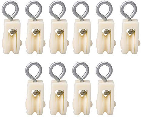 RDEXP Seilrolle für Hühner-Geflügelfarmen, leicht, Kunststoff, 8 mm, Weiß, 10 Stück