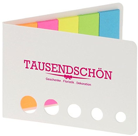 50 Klebezettel Haftnotizen Memosticks als Block mit Druck Werbung 1-farbig Werbegeschenk Werbeartikel