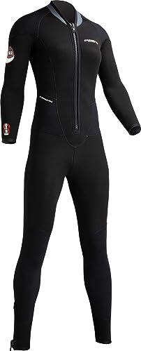 Cressi Endurance Lady Monopiece Wetsuit 5mm - Damen All-In-One Overall Tauchanzug Aus 5mm Neopren Für Taucher Und Schnorchler, Schwarz, M/3