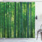 ABAKUHAUS asiatisch Duschvorhang, Jadegrüner Wilde Exotische Bambus, Stoffliches Gewebe Badezimmerdekorationsset mit Haken, 175 x 240 cm, Jadegrün