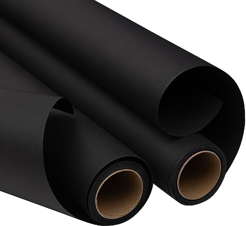 JAM PAPER Gift Wrap - Matte Wrapping Paper - 2.32 Sq M - Matte Black - 2/Pack