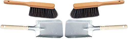 Kohleschaufel Kohlelöffel Ascheschaufel Schaufel Kamin Ofenschaufel (2, Kohleschaufel verzinkt + Handfeger)