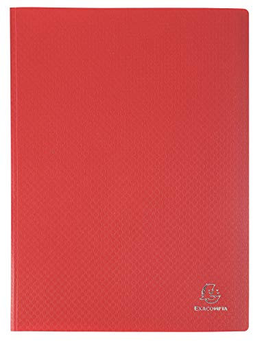 Exacompta - Réf. 8855E - 1 Protège-documents OPAK - 50 pochettes cristal lisse - 100 vues - pour format A4 - dimensions 24 x 32 cm - couverture en polypro semi-rigide - couleur rouge