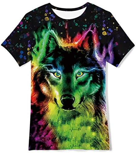 Belovecol T-Shirt pour Adolescents Filles 3D Tunnel Rouge T-Shirt à Manches Courtes T-Shirt d'été Cool 13 Ans