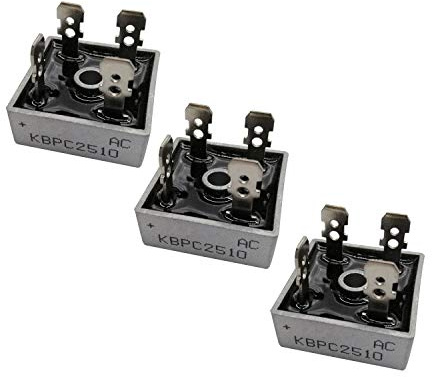 HUABAN 3PCS KBPC2510 Diode de redresseur de pont en silicium 25A 1000V KBPC Onde pleine monophasée 25 Amp 1000 Volt