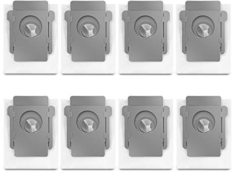 8pcs Bolsas de Repuesto para iRobot Roomba i7 i7+ / i7 Plus E5 E6 E7 S9 S9+ Robot Aspiradora, Bolsas de Eliminación de Suciedad Automática de Base Limpia Accesorios Kit