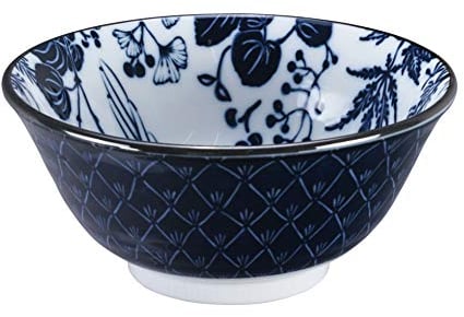 TOKYO design studio Blau/Weiße Schüssel Kranich – Flora Japonica – 14,8 x 7 cm 500 ml