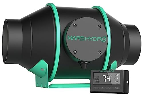 MARS HYDRO Ventilateur tubulaire 100 mm/4 – Ventilateur de culture avec contrôle de l'évacuation, aérateur tubulaire pour tentes de croissance, hydroponique et climatisation
