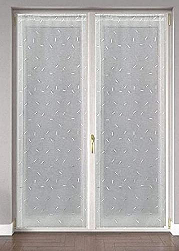 mauro Coppia Tendine ricamate per finestra e porta larghezza 45/60/80/90 - colore bianco - art. Flavia - 60x240 cm