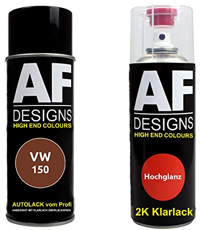 Pintura Bote Spray Kit para VW 150 Vermelho Cobre Perol. 2K Barniz Claro Pintura Base Aerosol 2x400ml