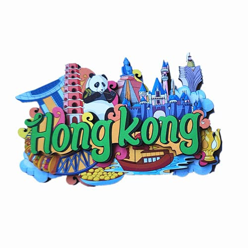 3D Hong Kong China Fridge Magnet Souvenir Gift Wood Craft Collection