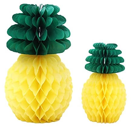 Hawaii Deko,2 Stück Waben-Ananas-Kugeln, tropisches Hawaii-Party, Dekoration für Papierlaternen, für Hochzeit, Geburtstag, Party
