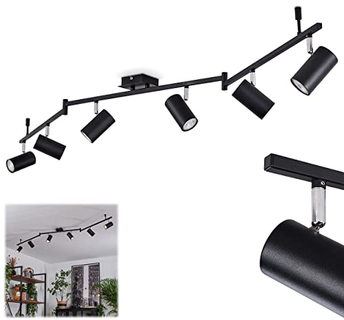 Deckenleuchte Javel, Deckenlampe aus Metall in Schwarz, moderne Leuchte mit verstellbaren Strahlern und Leuchtenarmen, 6 x GU10, ohne Leuchtmittel
