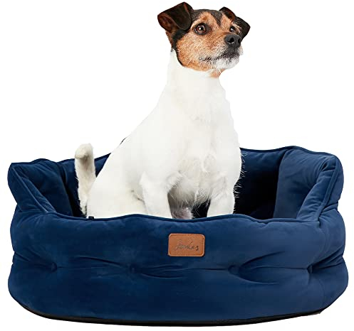 Rosewood x Joules Chesterfield Bed for Dogs, Navy, Large Dog Bed, Comfortable Padded Sides, Non-Slip Base, Luxury Pet Bed for Medium or Large Dogs