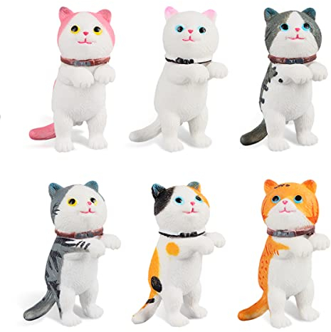 ZoneYan Katzen Figuren, Miniatur Katzenfiguren, Realistische Katzenfiguren, Katze Figuren Spielzeug, Auto Dekoration Katze, Mini Nette Katzen, Dekorationen, Geburtstagsgeschenke (LineCat)