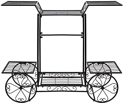 Présentoir de pots de fleurs Grande plante métallique Intérieur 6 niveaux de jardin Porte-usine Porte-usines de fer forgé Plaque d'affichage Étagère d'étagère Jardin de décoration extérieure Jardinièr