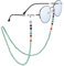 Nupuyai 7 Chakra Stein Perlen Brillenkette Damen Kristall Sonnenbrillenkette Gesichtsmaske Kette Edelstein Brillenband Brillenkordel Brillenhalter für Lesebrillen, Myopiebrille Grüner Aventurin