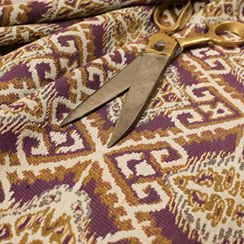 Redbrick Mill Fabrics Chenille-Polsterstoff mit mexikanischem Kelim-Muster, Meterware, Lila-Gold (pro Meter)
